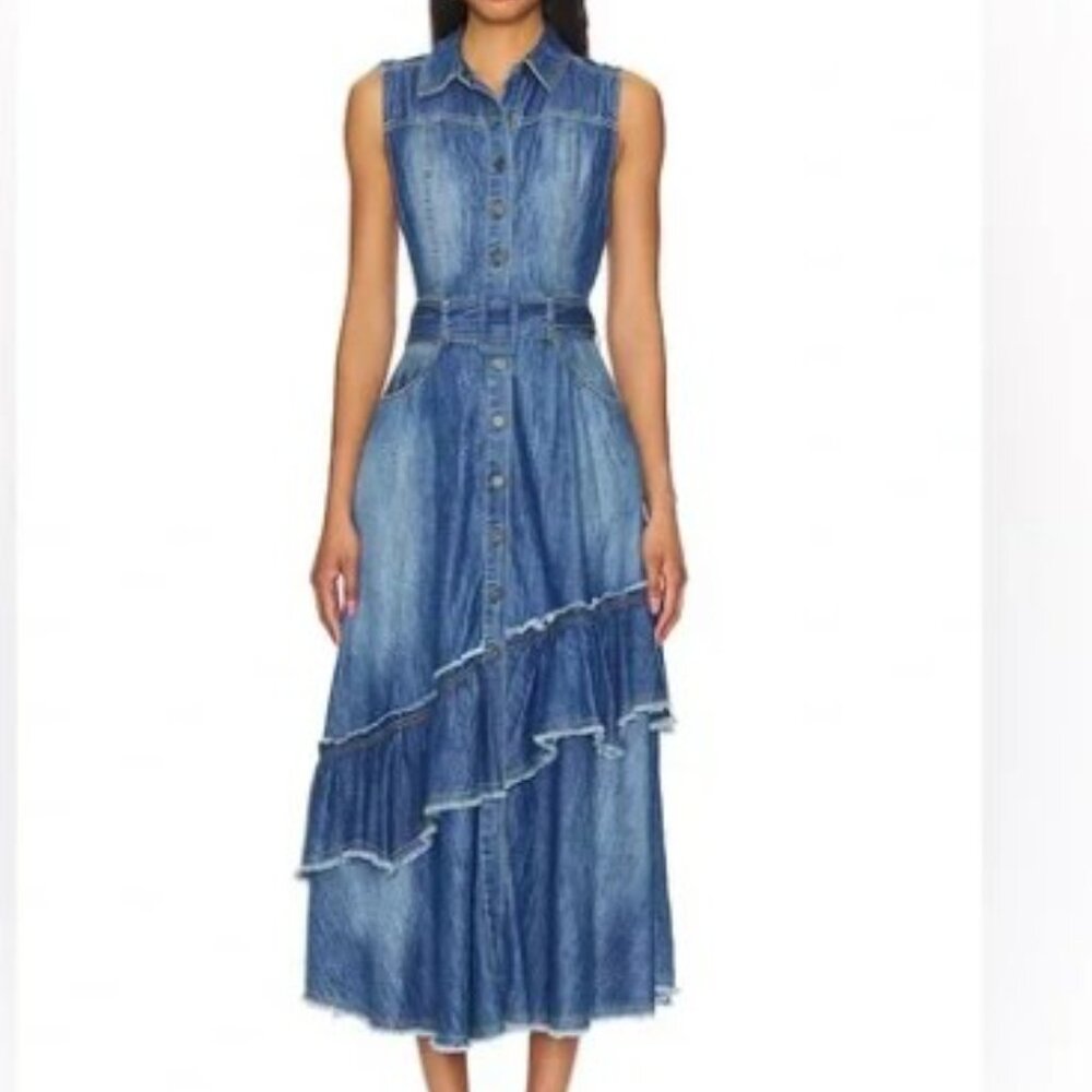 FREE PEOPLE Beau Denim Dress M